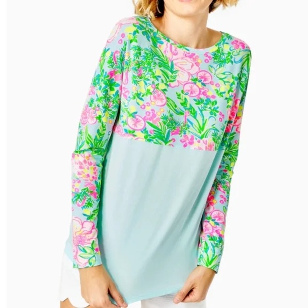 Lilly Pulitzer Blue and Pink Long Sleeve Tee